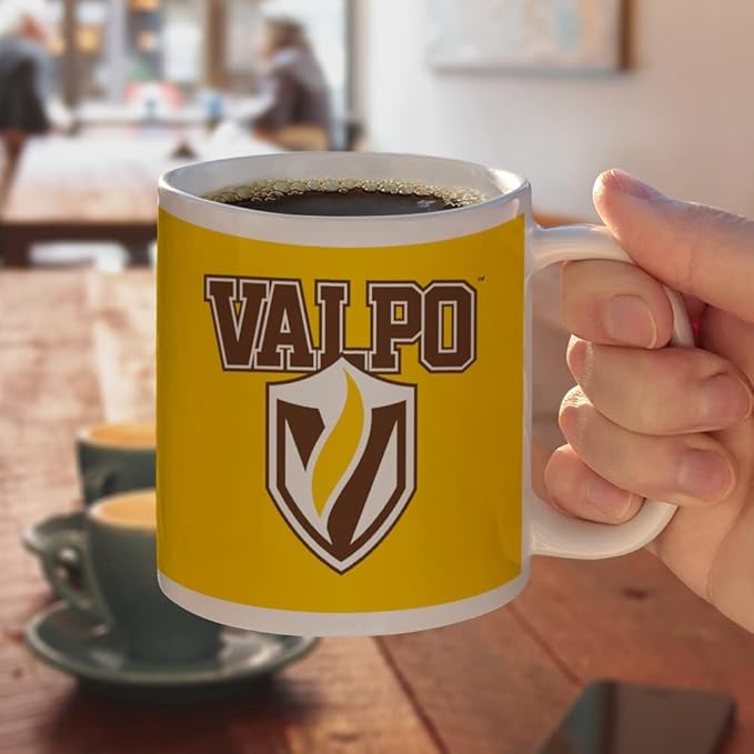 Valparaiso University Primary Logo Ceramic Coffee Mug, Novelty Gift Mugs for Coffee, Tea and Hot Drinks, 11oz, White