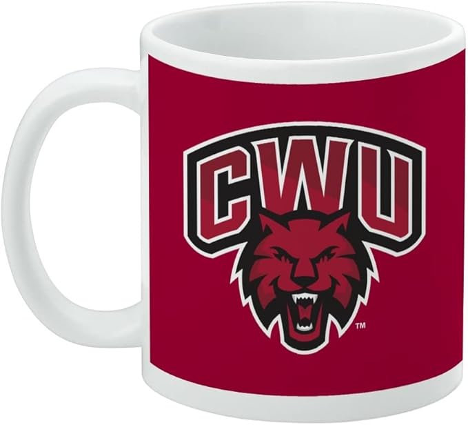 Central Washington University Primary Logo Ceramic Coffee Mug, Novelty Gift Mugs for Coffee, Tea and Hot Drinks, 11oz, White