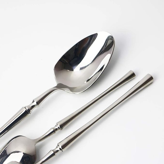 JASHII 20-piece 18/10 Stainless Steel Silver Flatware/Cutlery/Tableware Set Service for 4 Person, Include Knife/Fork/Spoon, Mirror Polished (Silver)