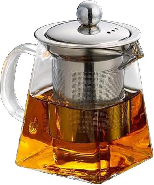 Homoyoyo Tea Kettle Stovetop Whistling Glass Tea Pot Strainer 950ml Infuser Teapot Kettle for