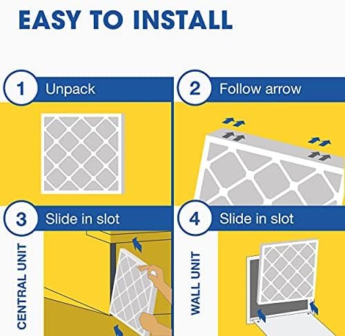 Aerostar 20x20x1 MERV 8 Air Filter, 4 Count, ACTUAL SIZE (19.75 x 19.75 x 0.75), HVAC, Air Conditioning & Furnace Filter Captures Dust, Lint & Pollen (MPR 600 / FPR 5), Made in USA