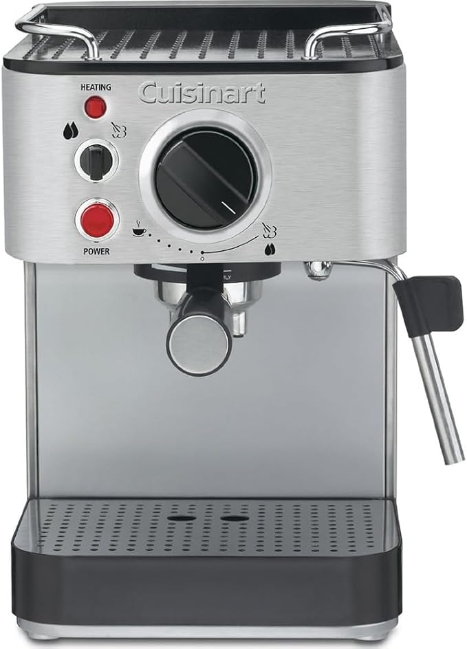 Cuisinart EM-100fr 15-Bar Stainless Steel Espresso Maker (Renewed) Bundle with 2 YR CPS Enhanced Protection Pack