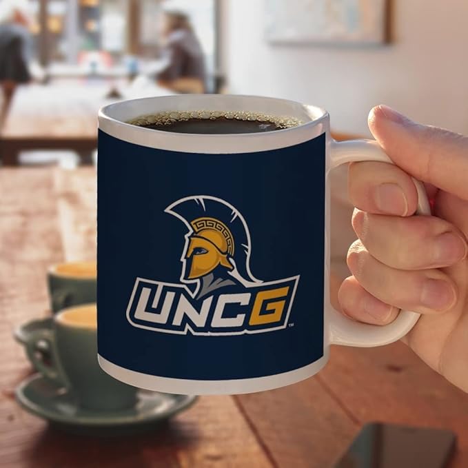 UNC Greensboro Primary Logo Ceramic Coffee Mug, Novelty Gift Mugs for Coffee, Tea and Hot Drinks, 11oz, White