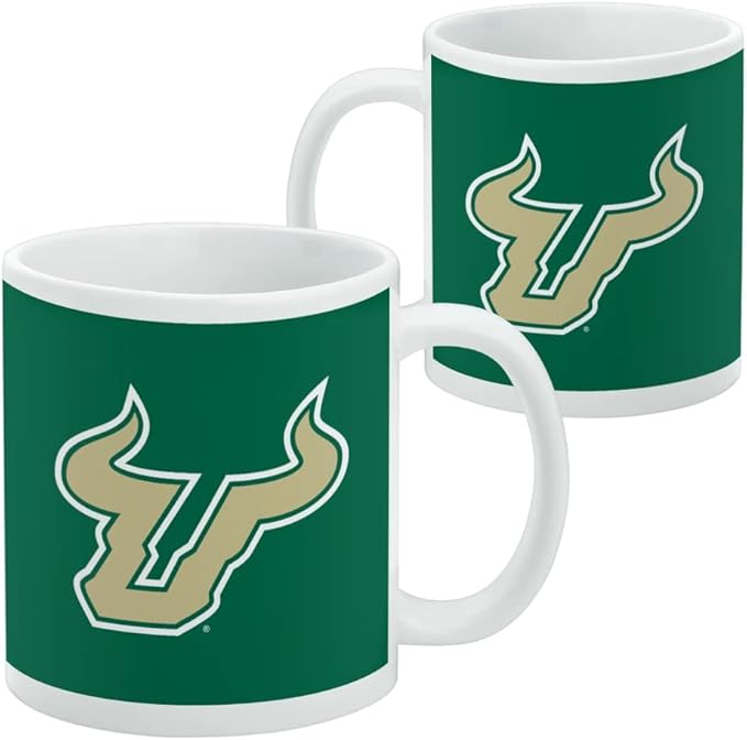 University of South Florida Primary Logo Ceramic Coffee Mug, Novelty Gift Mugs for Coffee, Tea and Hot Drinks, 11oz, White