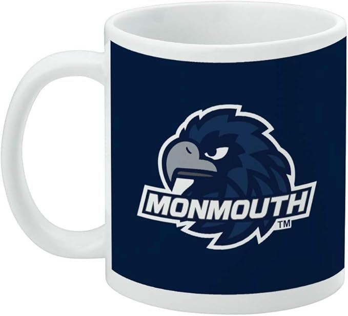 Monmouth University Official Hawks Logo Ceramic Coffee Mug, Novelty Gift Mugs for Coffee, Tea and Hot Drinks, 11oz, White