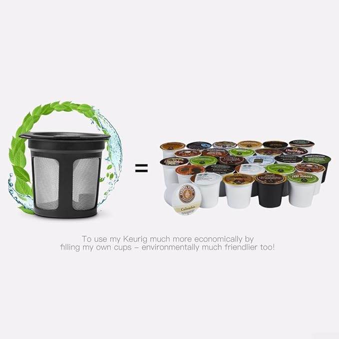 Reusable Coffee Filters For K-eurig 2.0 K200-K560 And K40-K155 Stainless Steel Mesh With Silicone Ring Easy Clean Refillable Pod 2 Pack Includes Spoons And Brushes