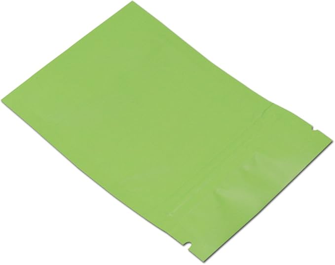 FERENLI 100Pcs Zipper Lock Self Seal Flat Pouch for Zip Aluminum Foil Lock Package Bag Coffee Food Storage Resealable Mylar Bags Heat Sealable Candy Reclosable Bags (10x15cm (3.9x5.9 inch), Green)