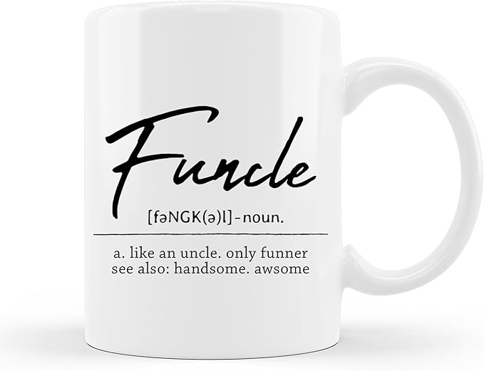 QUICQOD Funcle Definition Coffee Mug,Uncle Gifts from Niece Nephew,Uncle Gifts for Men,Best Uncle Ever Gift Ideas,Father's Day Birthday Mug Gifts for Uncle,11 Oz