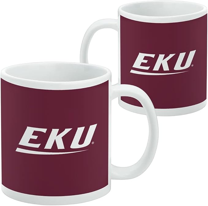 Eastern Kentucky Primary Logo Ceramic Coffee Mug, Novelty Gift Mugs for Coffee, Tea and Hot Drinks, 11oz, White