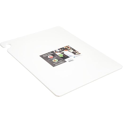 San Jamar CB182412WH Cut-N-Carry Cutting Board, 18" x 24", Co-Polymer, White, NSF