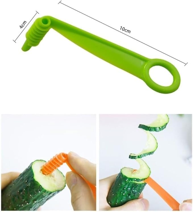 1Pc Green Spiral Slicer Blade Hand Slicer Cutter Potato Cucumber Vegetables Spiral Knife Kitchen Accessories Tool,Manual Spirals Screw Slicers Peelers Kitchen and Dining,Graters,Peelers and Slicers