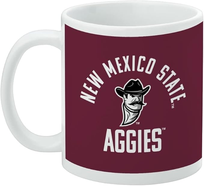 New Mexico State Aggies Official Logo Ceramic Coffee Mug, Novelty Gift Mugs for Coffee, Tea and Hot Drinks, 11oz, White