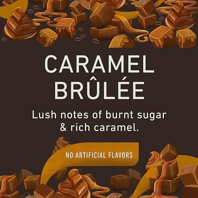 Peet's Coffee, Flavored Light Roast Keurig K-Cup Pods - Caramel Brulee 22 Count (1 Box of 22 Pods)