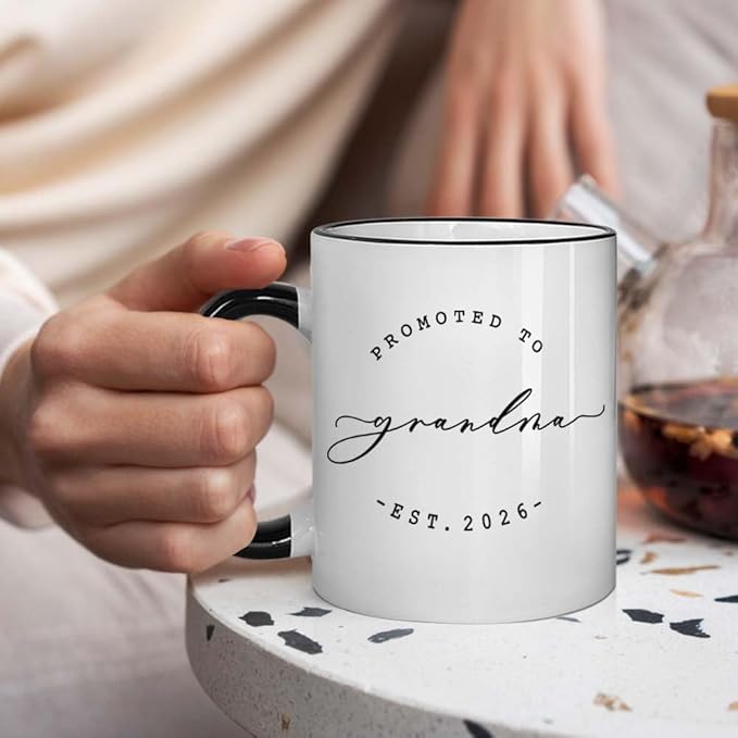 2PCS Mugs Promoted to Grandparents Grandma Grandpa 2026 Mugs - Pregnancy Announcement for Grandparents Mug Set - Grandma And Grandpa Announcement Gifts