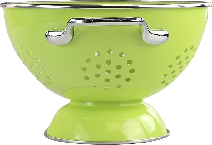 Calypso Basics by Reston Lloyd Powder Coated Enameled Colander, 3 Quart, Lime