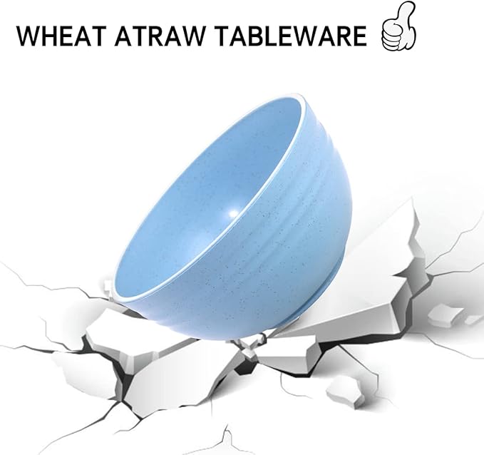 Supernal 32pcs Wheat Straw Dinnerware Sets,Unbreakable Dish,Light Weight Dinnerware Reusable Dishwasher Microwave Safe,Eco Friendly Plates,Cereal Bowls,Cups and Utensils Sets