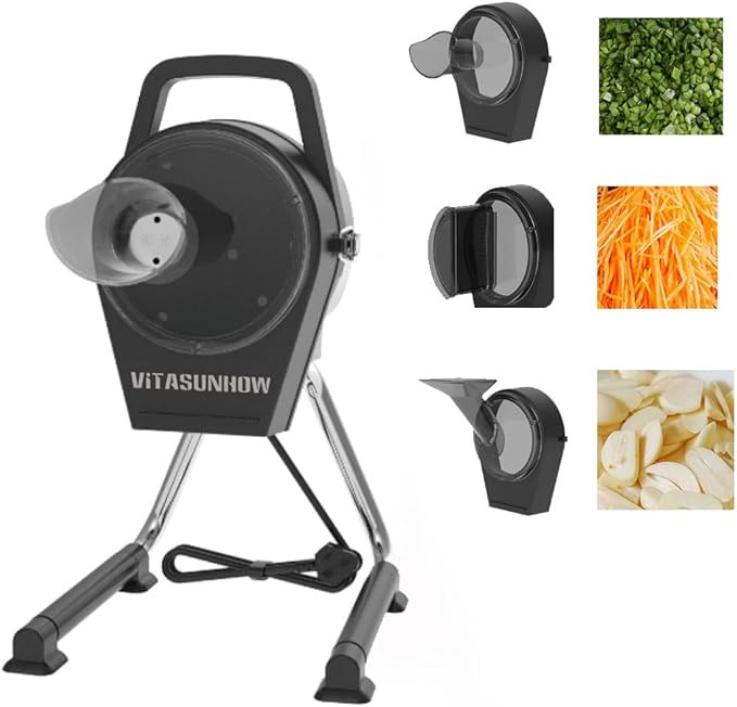 Commercial Electric Vegetable Cutter Machine for Scallions, Chili, Carrot, Ginger & Garlic - Heavy-Duty Slicer/Shredder for Restaurants, Hotels, Kitchens (HA-1276)