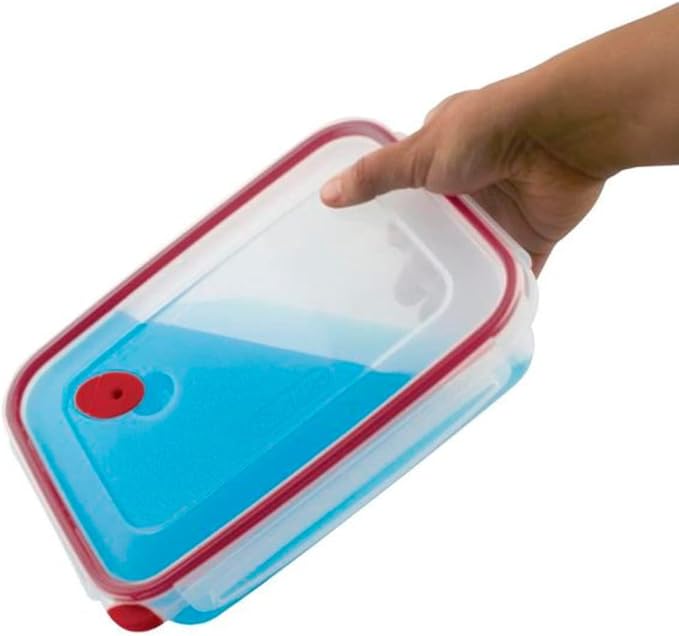 Sterilite Food Storage Container Ultra-Seal Clear Rectangular 16 Cup, Rocket Red Trim