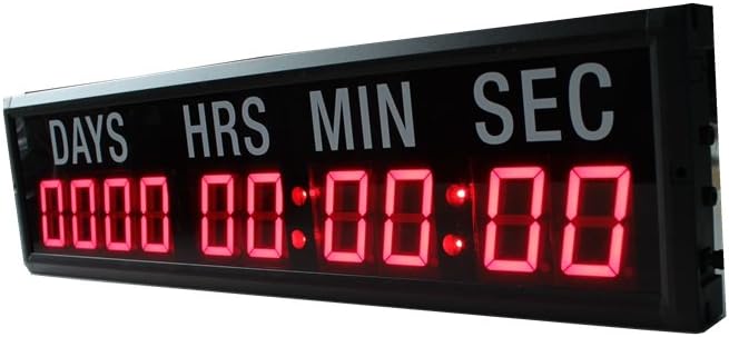AZOOU 2.3-inch 10 Digits with Red Color LED Timer Countdown/up Wall Mounted Clock with Days Hours Mins Secs