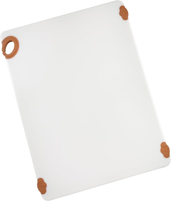 Winco Non-Slip Cutting Board with Hook, 18" x 24" x 1/2", Brown