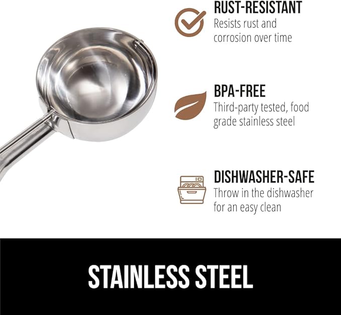 GORILLA GRIP BPA-Free Stainless Steel Cookie Scoop, 2 TBSP Scooper #40, Soft Grip Handle, Easy Food Release, Create Even Portion Sizes, Multipurpose Kitchen Melon Baller, Meatball Spring Scoops, Red