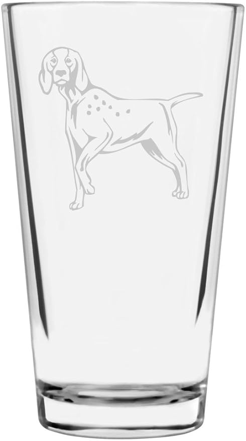 Burgos Pointer Custom Personalized Dog Themed Etched All Purpose 16oz Pint Glass
