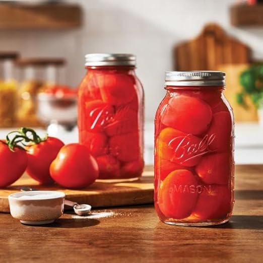 Ball Mason Regular Mouth Jars with Lids and Bands, Set of 4, Two 32oz + Two 16oz Jars (Bundle Pack)