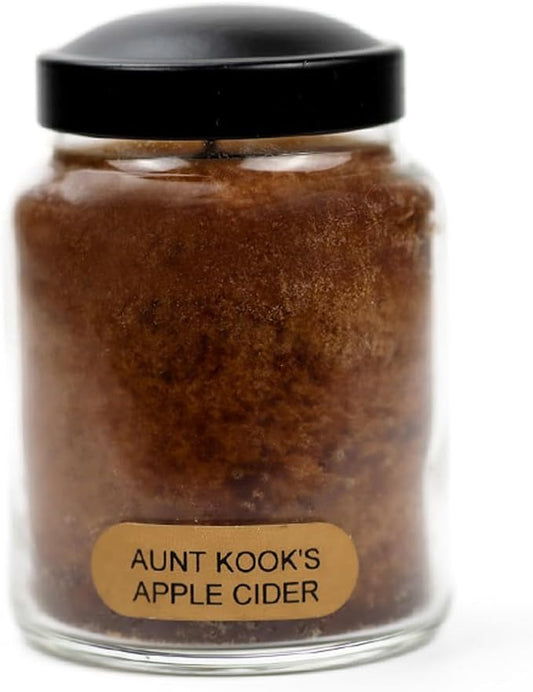 A Cheerful Giver - Aunt Kook's Apple Cider Baby Scented Glass Jar Candle (6oz) with Lid & True to Life Fragrance Made in USA