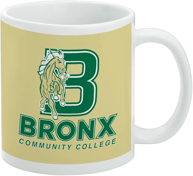 Bronx Community College Primary Logo Ceramic Coffee Mug, Novelty Gift Mugs for Coffee, Tea and Hot Drinks, 11oz, White