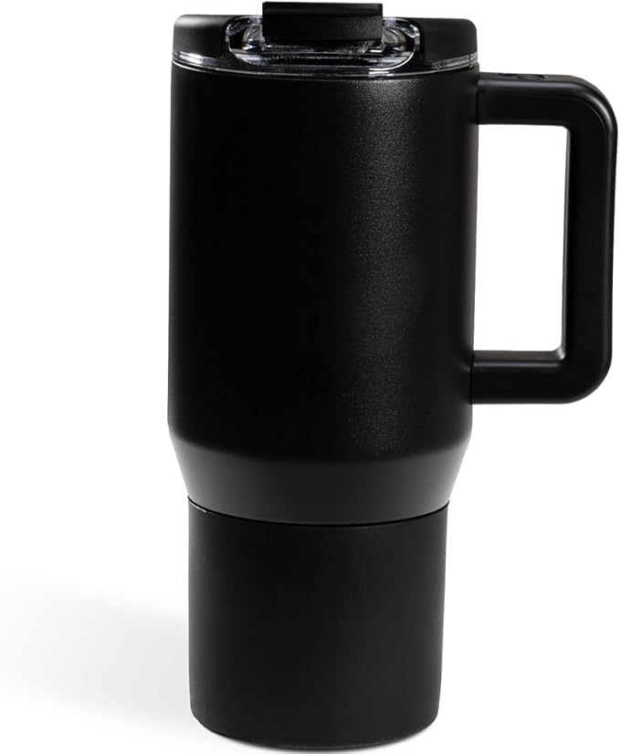 HydroJug Coffee Traveler 20 oz - Leak-Resistant, Ceramic-Lined Insulated Travel Coffee Mug for Hot or Cold Drinks with Flip Lid & Handle, Dishwasher Safe Coffee Tumbler, Black