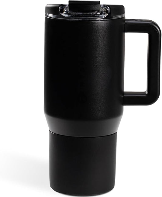 HydroJug Coffee Traveler 20 oz - Leak-Resistant, Ceramic-Lined Insulated Travel Coffee Mug for Hot or Cold Drinks with Flip Lid & Handle, Dishwasher Safe Coffee Tumbler, Black