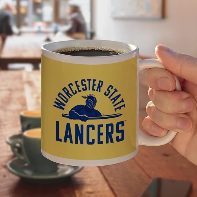 Worcester State Official Logo Ceramic Coffee Mug, Novelty Gift Mugs for Coffee, Tea and Hot Drinks, 11oz, White