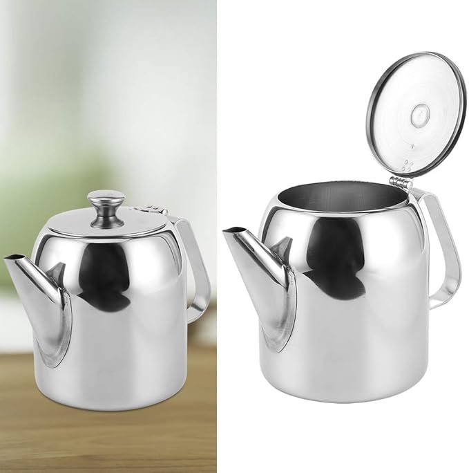Coffee Pot Teapot Stainless Steel Tea Kettle Cold Short Spout Pour Over for Home Kitchen Hotel Restaurant(32oz)