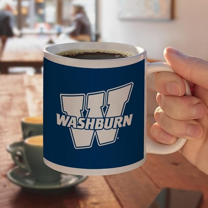 Washburn University Primary Logo Ceramic Coffee Mug, Novelty Gift Mugs for Coffee, Tea and Hot Drinks, 11oz, White