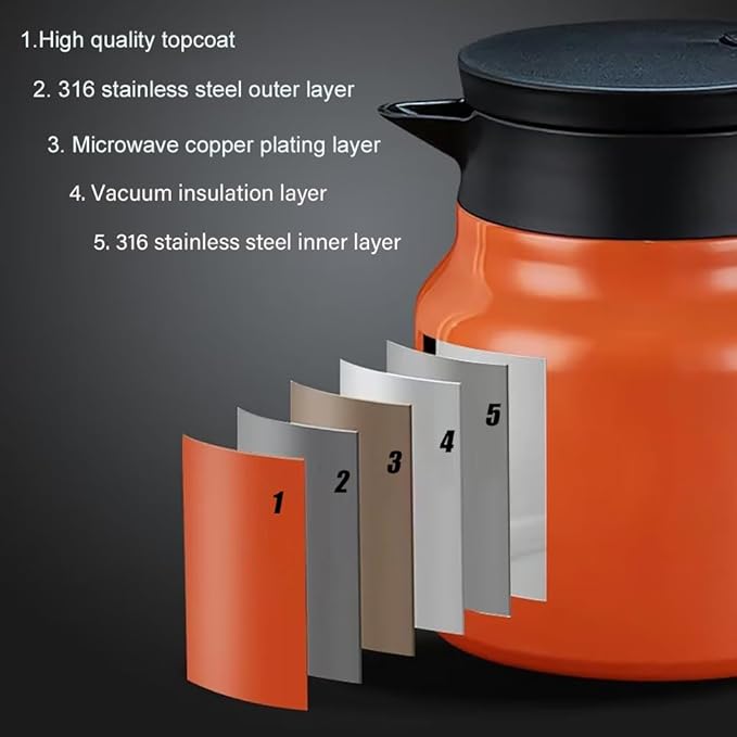 1000ml Smart Temperature Control Vintage Floral Tea Thermos Stainless Steel Insulated Mug with Built-In Filter Double Wall Vacuum Travel Tumbler for Hot Cold Drinks (White Snow Tower)