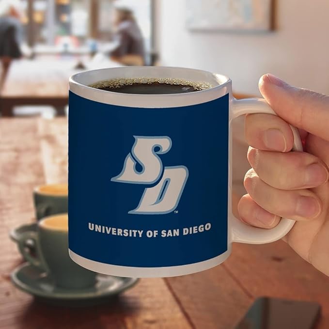 University of San Diego Primary Logo Ceramic Coffee Mug, Novelty Gift Mugs for Coffee, Tea and Hot Drinks, 11oz, White
