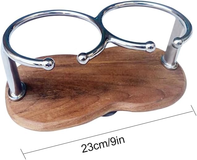Teak 2-Hole Cup Holder, 316 Stainless Steel Cup Holder for Boat, Kitchen, RV