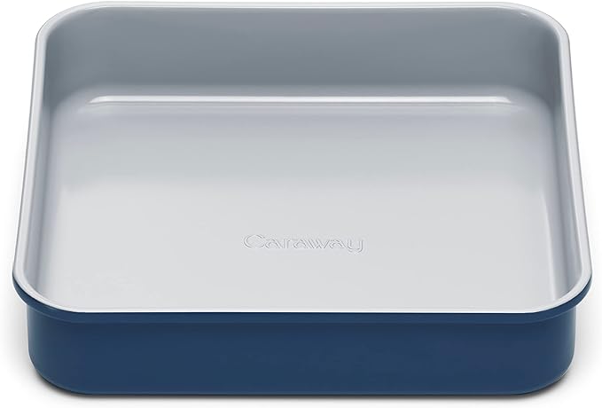 Caraway Non-Stick Ceramic 9” Square Pan - Naturally Slick Ceramic Coating - Non-Toxic, PTFE & PFOA Free - Perfect for Brownies, Lemon Bars, Cakes, & More - Navy