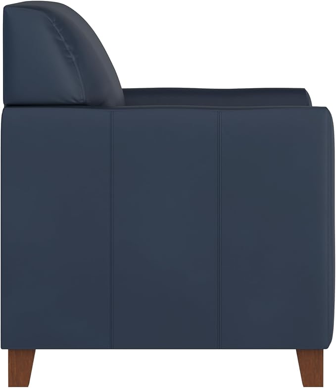 Flash Furniture Hercules Diplomat Series LeatherSoft Upholstered Side Reception Chair, Lobby Chair with Cushions and Flared Arms, Navy