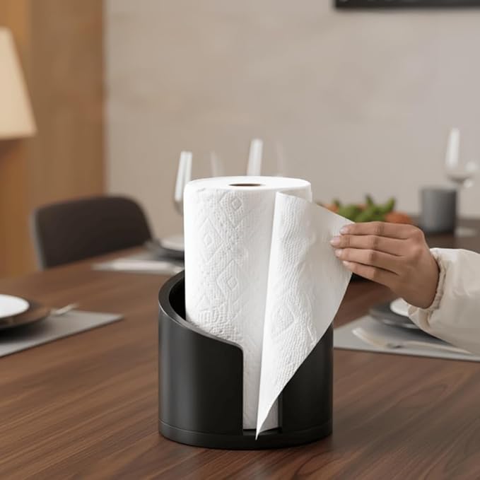 Mountain Wooden Paper Towel Holder Countertop - Modern Minimalist Large Capacity ，Sturdy Clear Texture Wooden Storage Organizer for Kitchen/Home/Office