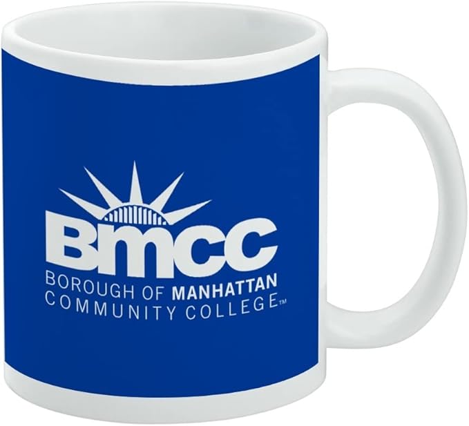 Borough of Manhattan Community College Primary Logo Ceramic Coffee Mug, Novelty Gift Mugs for Coffee, Tea and Hot Drinks, 11oz, White