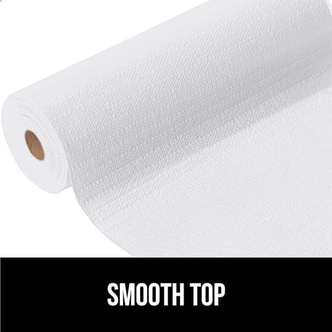 GORILLA GRIP Slip Resistant Drawer and Shelf Liner 2 Pack, Non Adhesive Water Resistant, Easy Clean and Trim, Smooth Surface Liners for Kitchen Cabinet, Shelves, Drawers, Pantry, 12 in x 10 FT, White