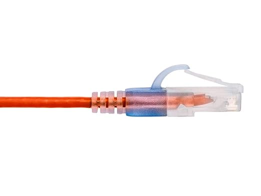 Monoprice Cat6A 6in Orange 10-Pk Patch Cable UTP 30AWG 10G Pure Bare Copper Snagless RJ45 SlimRun Series Ethernet Cable