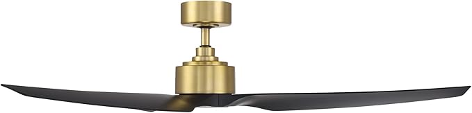 WAC F-056-SB/MB Stella 60" Outdoor Ceiling Fan with Remote, Soft Brass Matte Black