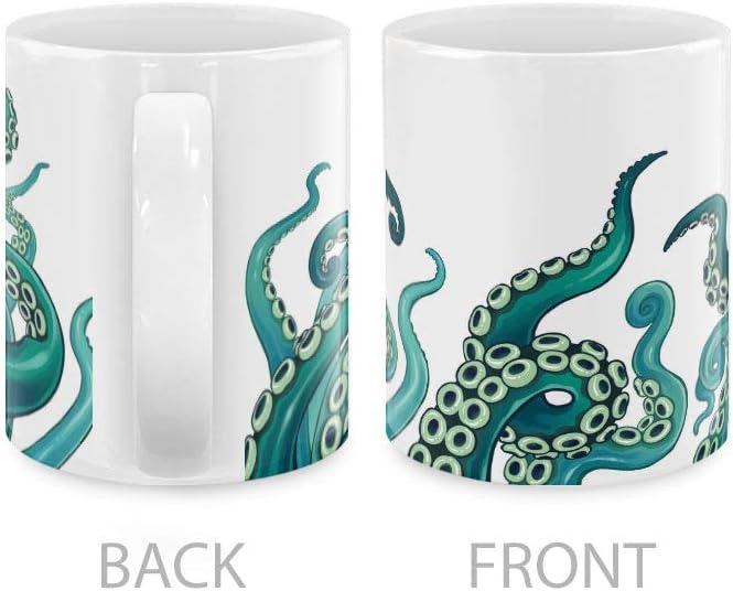 MUGBREW Kraken Octopus Tentacles Sea Green Ceramic Coffee Mug Tea Cup Fun Novelty, 11 OZ