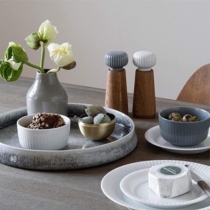 Kahler Hammershoi Salt and Pepper Grinder, Indigo, 5.7"H x 2.6"D, Designed by Hans-Christian Bauer, Gift Box Included