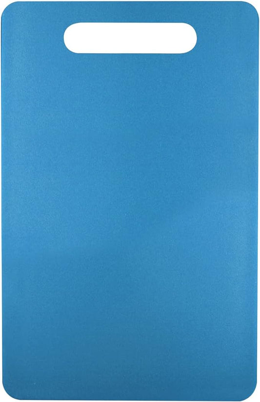 Fotouzy Plastic Utility Cutting Board with Handles, Food Safe PP Material, BPA Free, Dishwasher Safe, Thick Chopping Board, Large Size, Easy Grip Handle, for Kitchen (Blue)