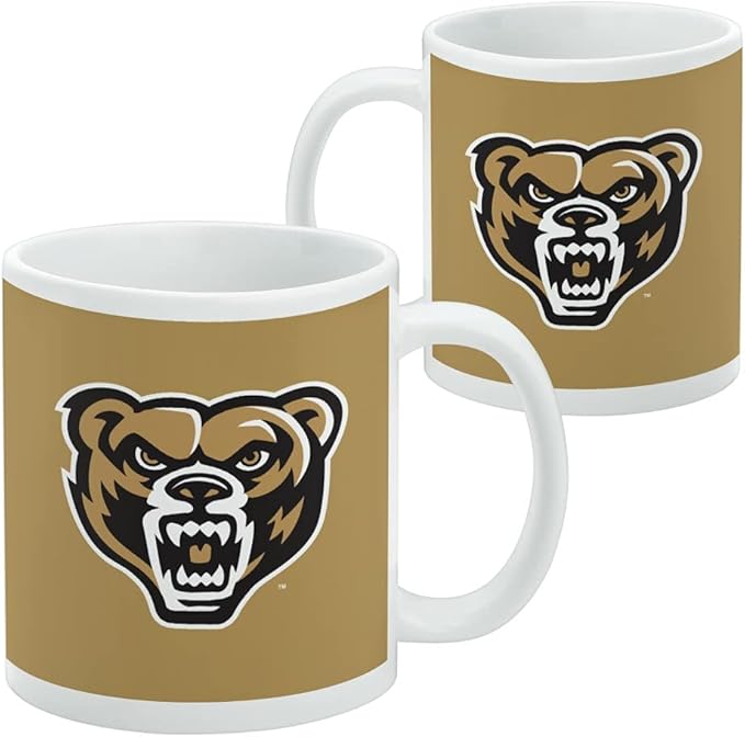 Oakland University Primary Logo Ceramic Coffee Mug, Novelty Gift Mugs for Coffee, Tea and Hot Drinks, 11oz, White
