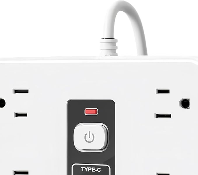 Electrical Outlet Strip - Electricity Management | Outlet Strip with Surge Protection | for Desk Home Dorm Kitchen Wall Living Room Behind Couch TV Phone Refrigerator