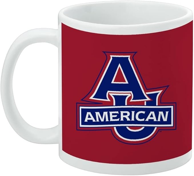 American University Primary Logo Ceramic Coffee Mug, Novelty Gift Mugs for Coffee, Tea and Hot Drinks, 11oz, White